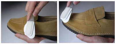 スエード靴のブラッシング